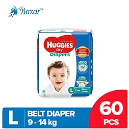 Huggies dry belt diapers L size 9-14 kg
