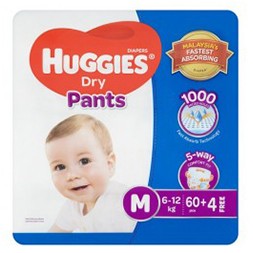 Huggies Dry Pants Baby Diaper M 6-12 Kg